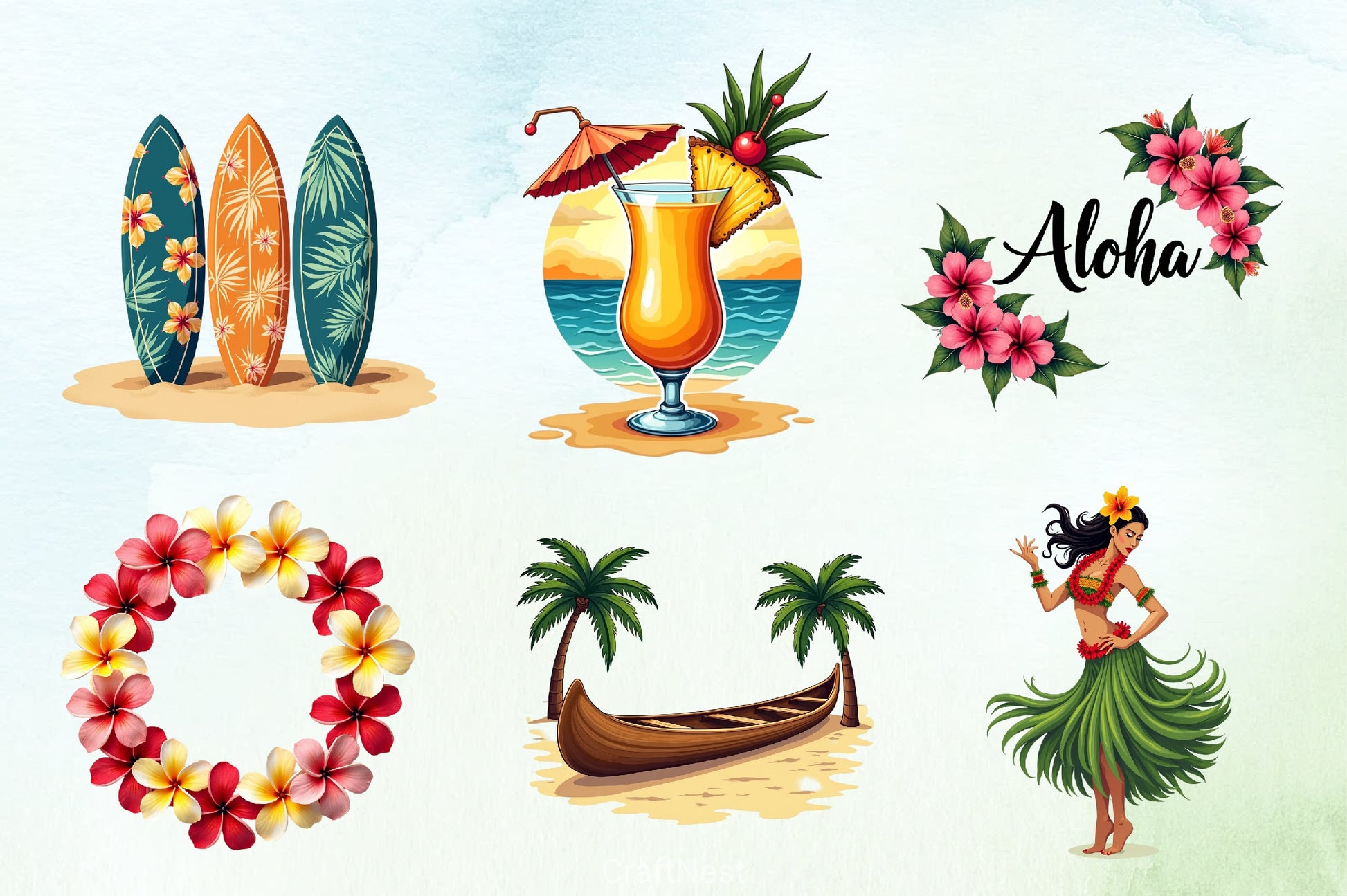 Hawaii Clipart Bundle 2 - CraftNest - Digital Crafting and Art