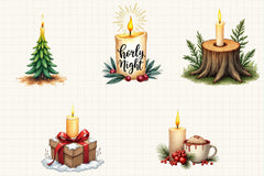 Christmas Candle Clipart Bundle - CraftNest - Digital Crafting and Art