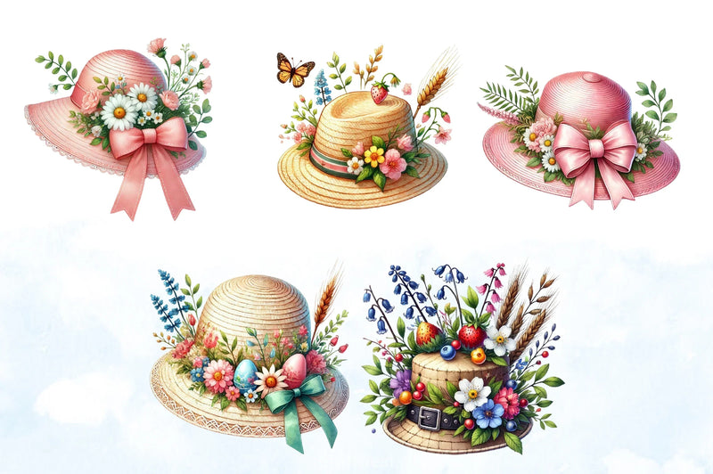 Spring Hat Clipart Bundle - CraftNest - Digital Crafting and Art