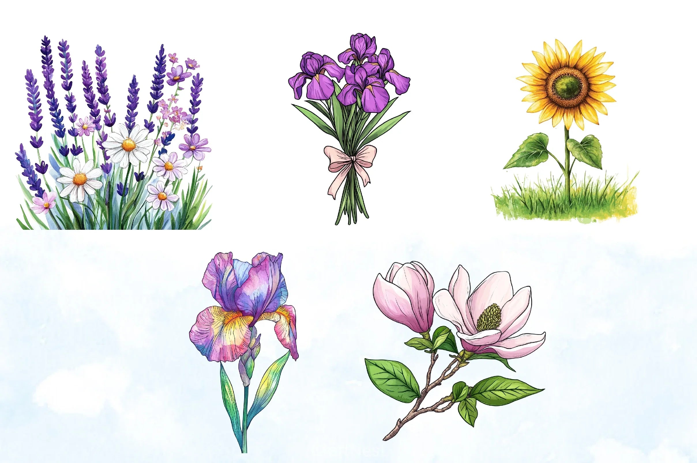 Spring Flower Clipart Bundle 5 - CraftNest - Digital Crafting and Art