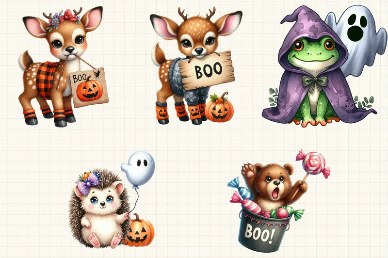 Halloween Boo Animals Clipart Bundle - CraftNest - Digital Crafting and Art