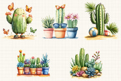 Summer Cactus Clipart Bundle 2 - CraftNest - Digital Crafting and Art