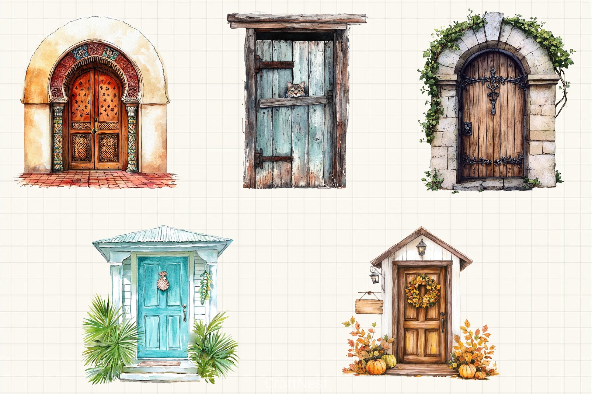 Door Clipart Bundle 1 - CraftNest - Digital Crafting and Art
