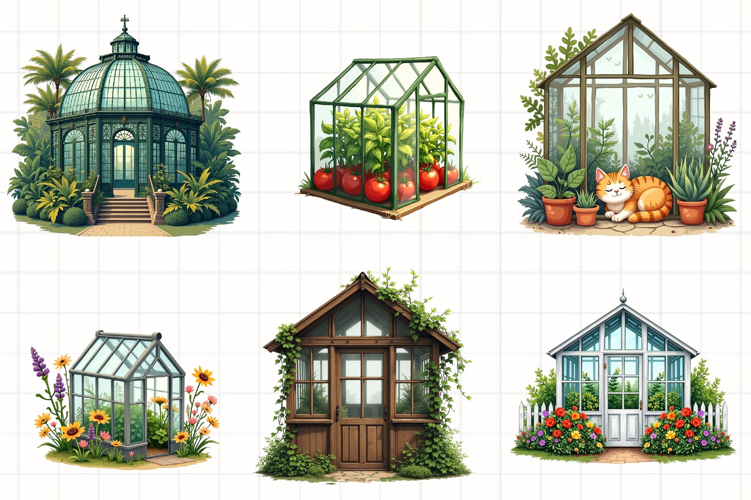 Spring Greenhouse Clipart Bundle - CraftNest - Digital Crafting and Art