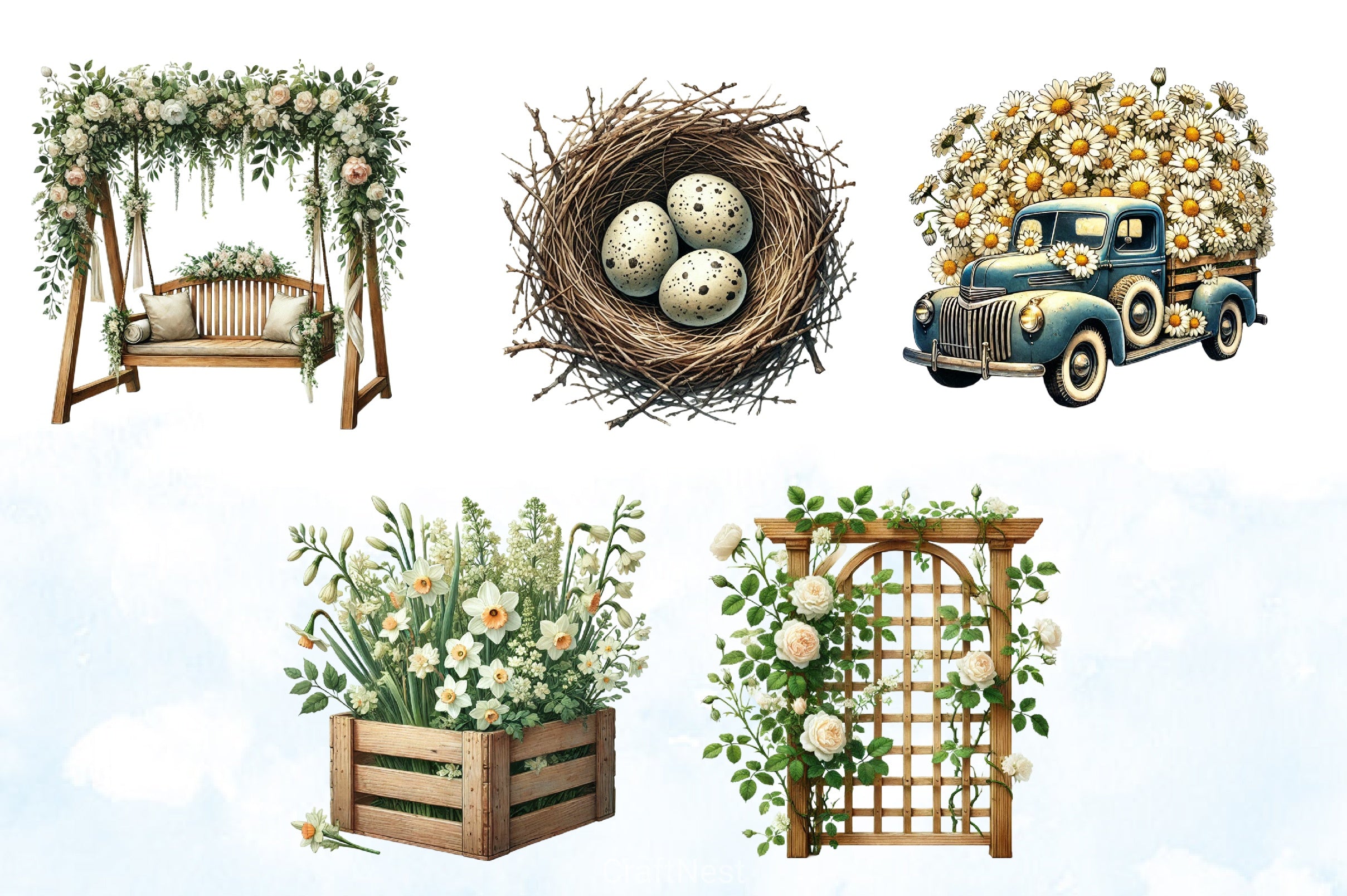 Cozy Spring Clipart Bundle - CraftNest - Digital Crafting and Art