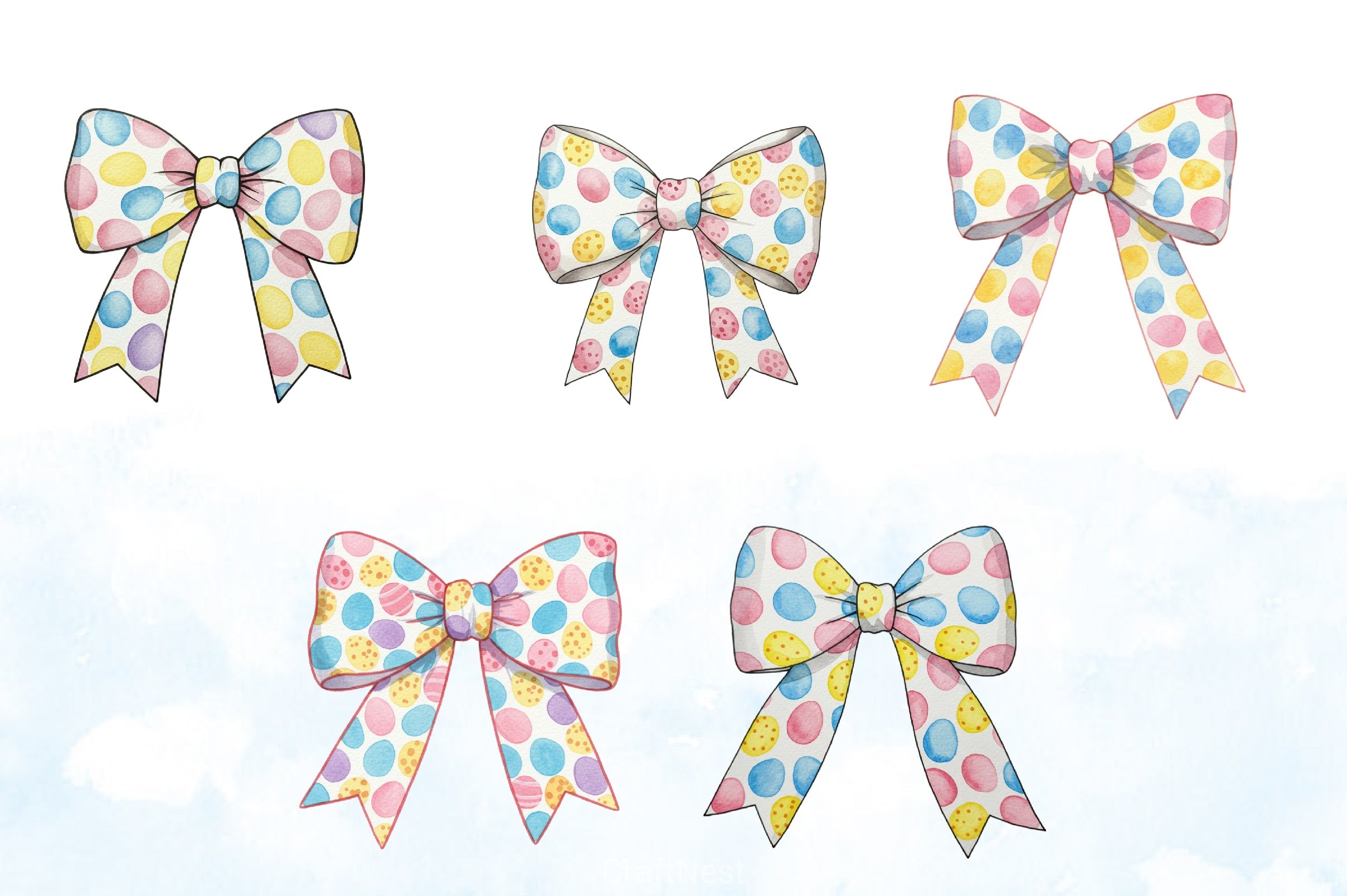 Easter Bow Clipart Bundle - CraftNest - Digital Crafting and Art