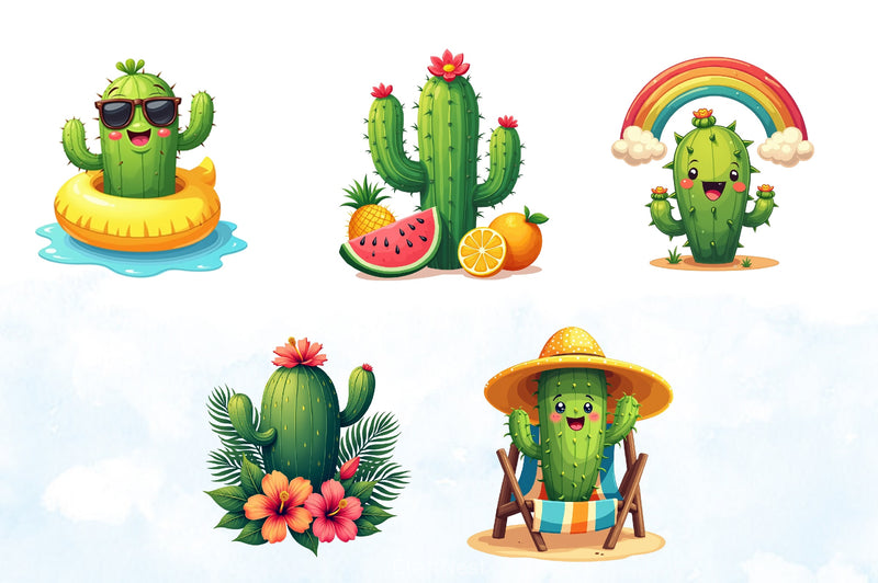 Summer Cactus Clipart Bundle 4 - CraftNest - Digital Crafting and Art