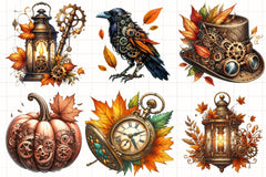 Steampunk Autumn Clipart Bundle - CraftNest - Digital Crafting and Art