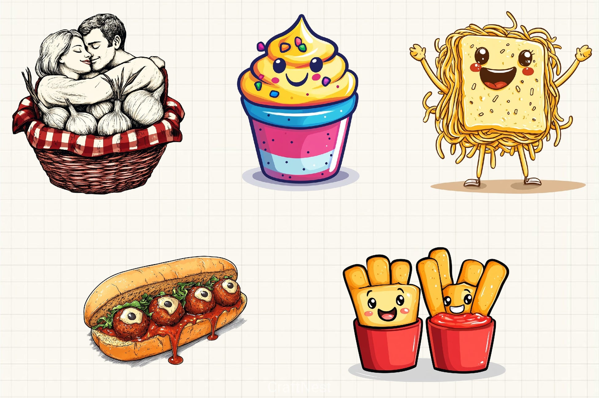 Italian Fast Food Clipart Bundle - CraftNest - Digital Crafting and Art