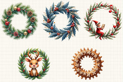 Christmas Wreath Clipart Bundle 8 - CraftNest - Digital Crafting and Art