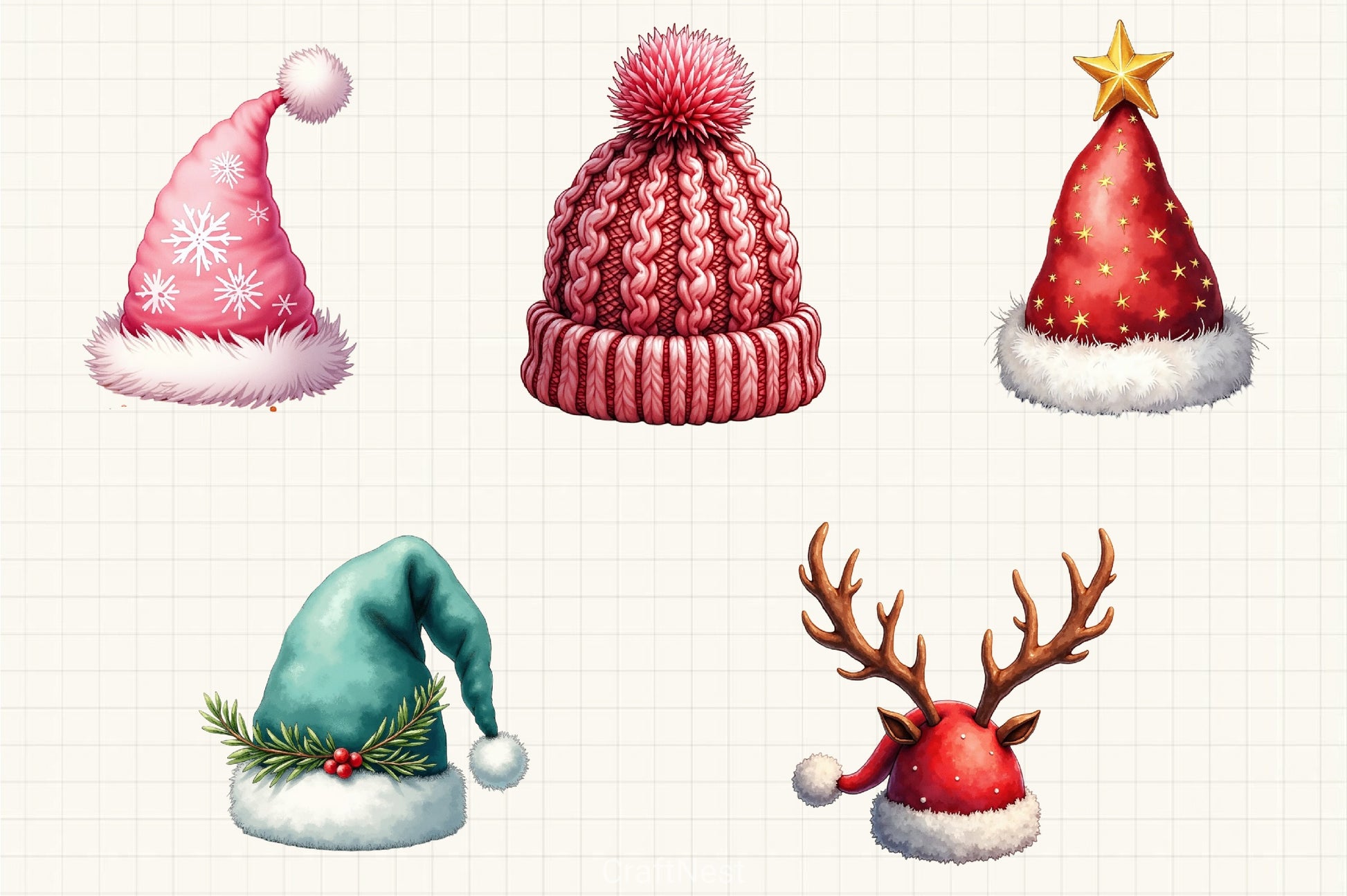 Christmas Hat Clipart Bundle - CraftNest - Digital Crafting and Art