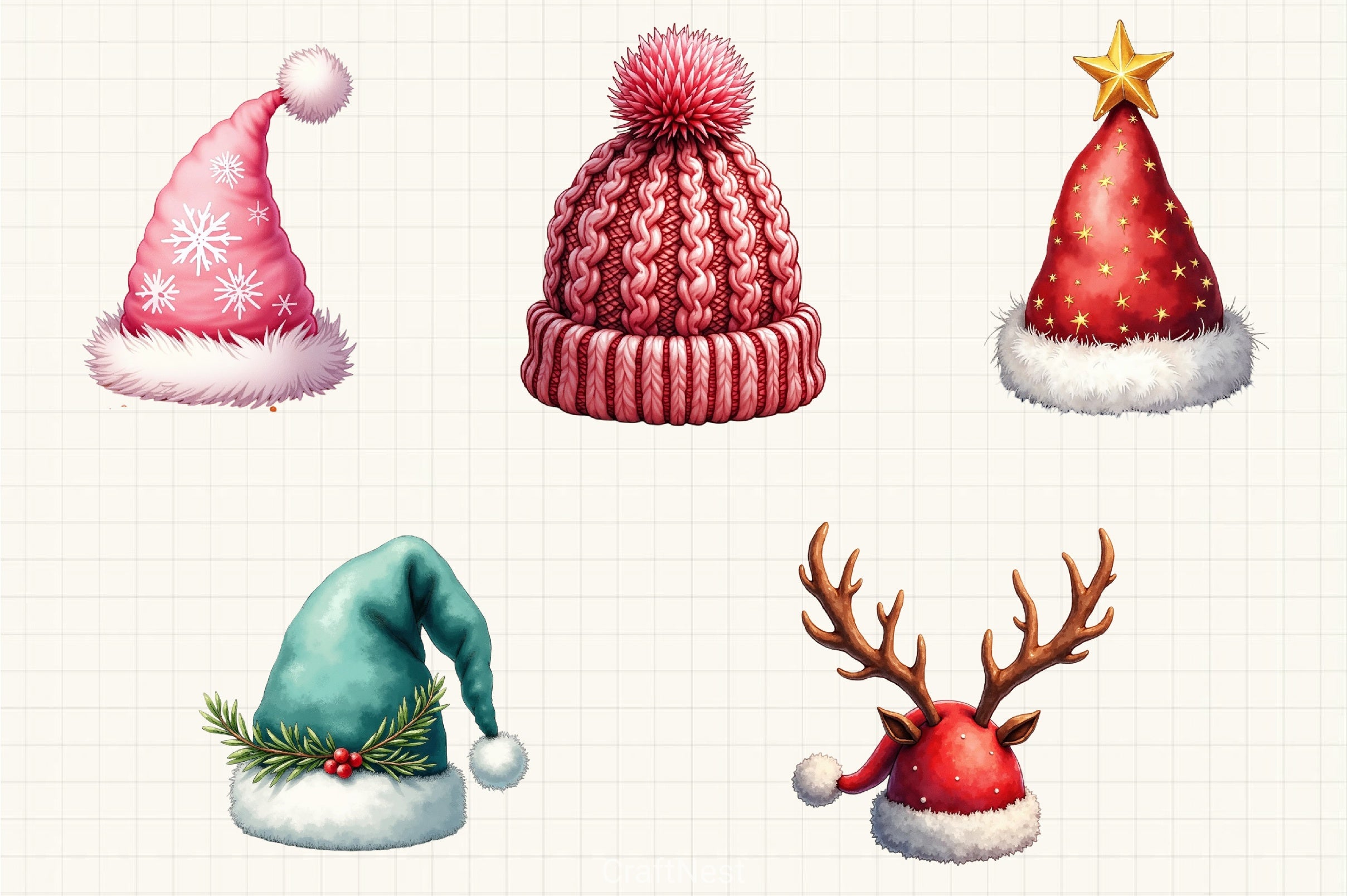 Christmas Hat Clipart Bundle - CraftNest - Digital Crafting and Art