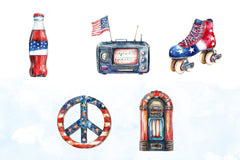 Retro Vintage 4th of July Clipart Bundle - CraftNest - Digital Crafting and Art