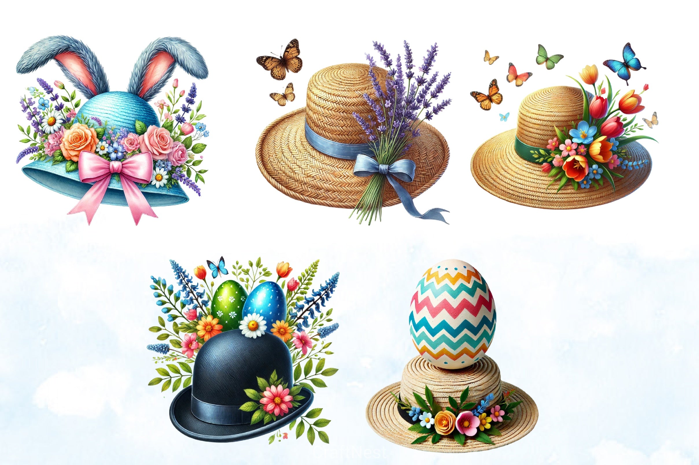 Easter Hat Clipart Bundle 1 - CraftNest - Digital Crafting and Art