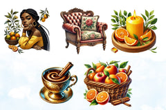 Winter Citrus Clipart Bundle - CraftNest - Digital Crafting and Art