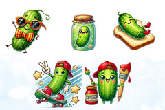 Cute Pickle Clipart Bundle - CraftNest - Digital Crafting and Art