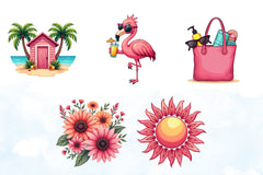 Pink Summer Clipart Bundle 8 - CraftNest - Digital Crafting and Art