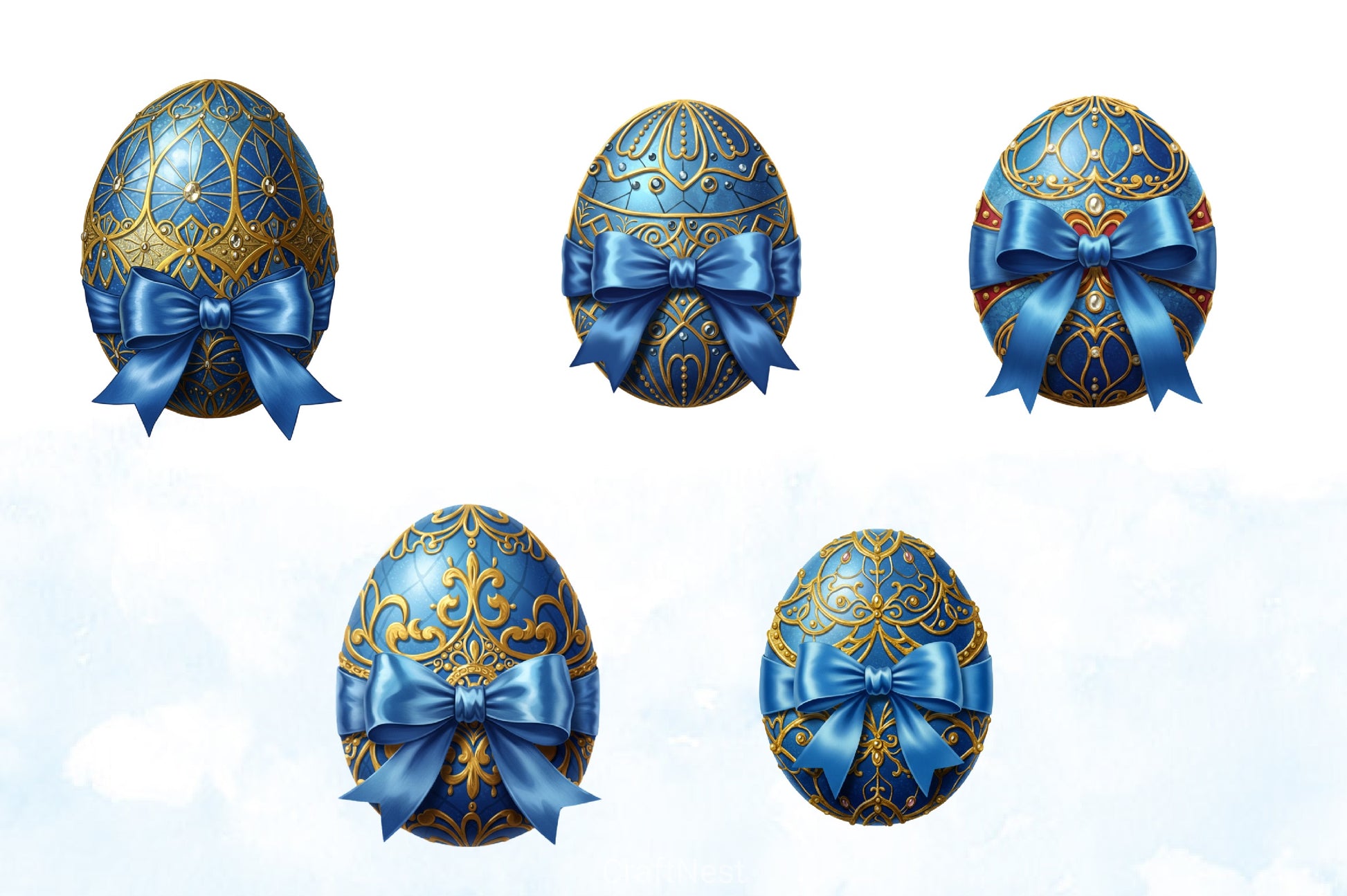 Easter Egg Bow Clipart Bundle - CraftNest - Digital Crafting and Art