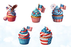 4th of July Cupcakes Clipart Bundle - CraftNest - Digital Crafting and Art