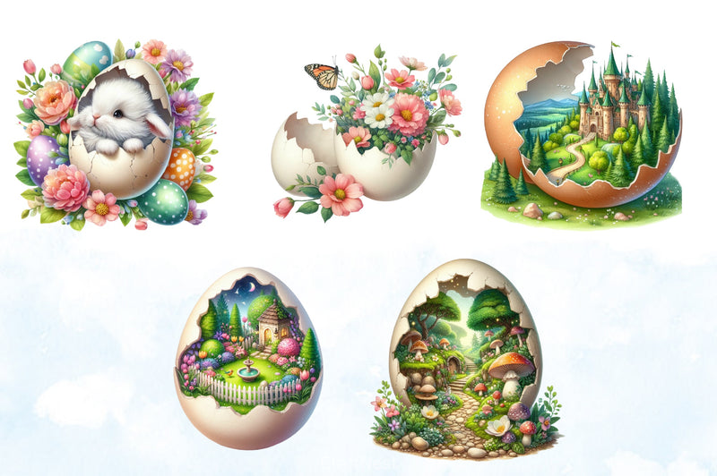 Spring Egg Clipart Bundle - CraftNest - Digital Crafting and Art