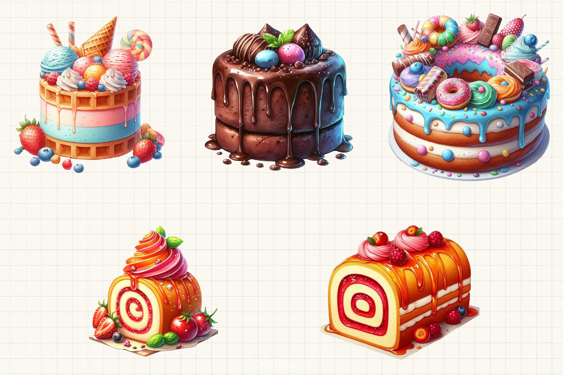 Cake Clipart Bundle - CraftNest - Digital Crafting and Art