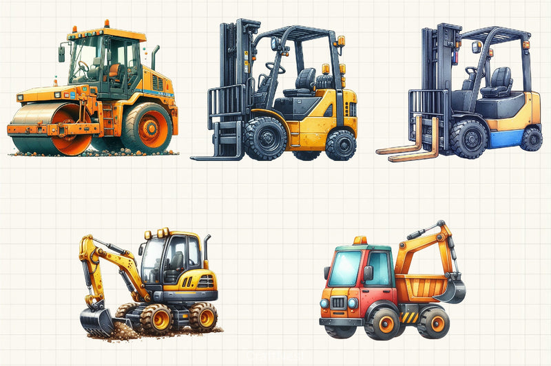 Construction Trucks Clipart Bundle - CraftNest - Digital Crafting and Art