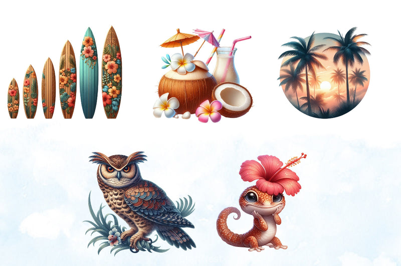 Hawaiian Summer Clipart Bundle 3 - CraftNest - Digital Crafting and Art