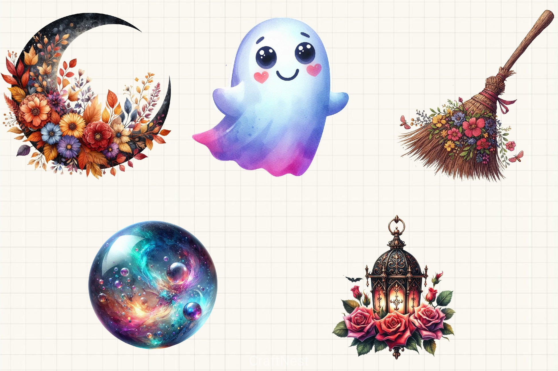 Beautiful Halloween Clipart Bundle 1 - CraftNest - Digital Crafting and Art