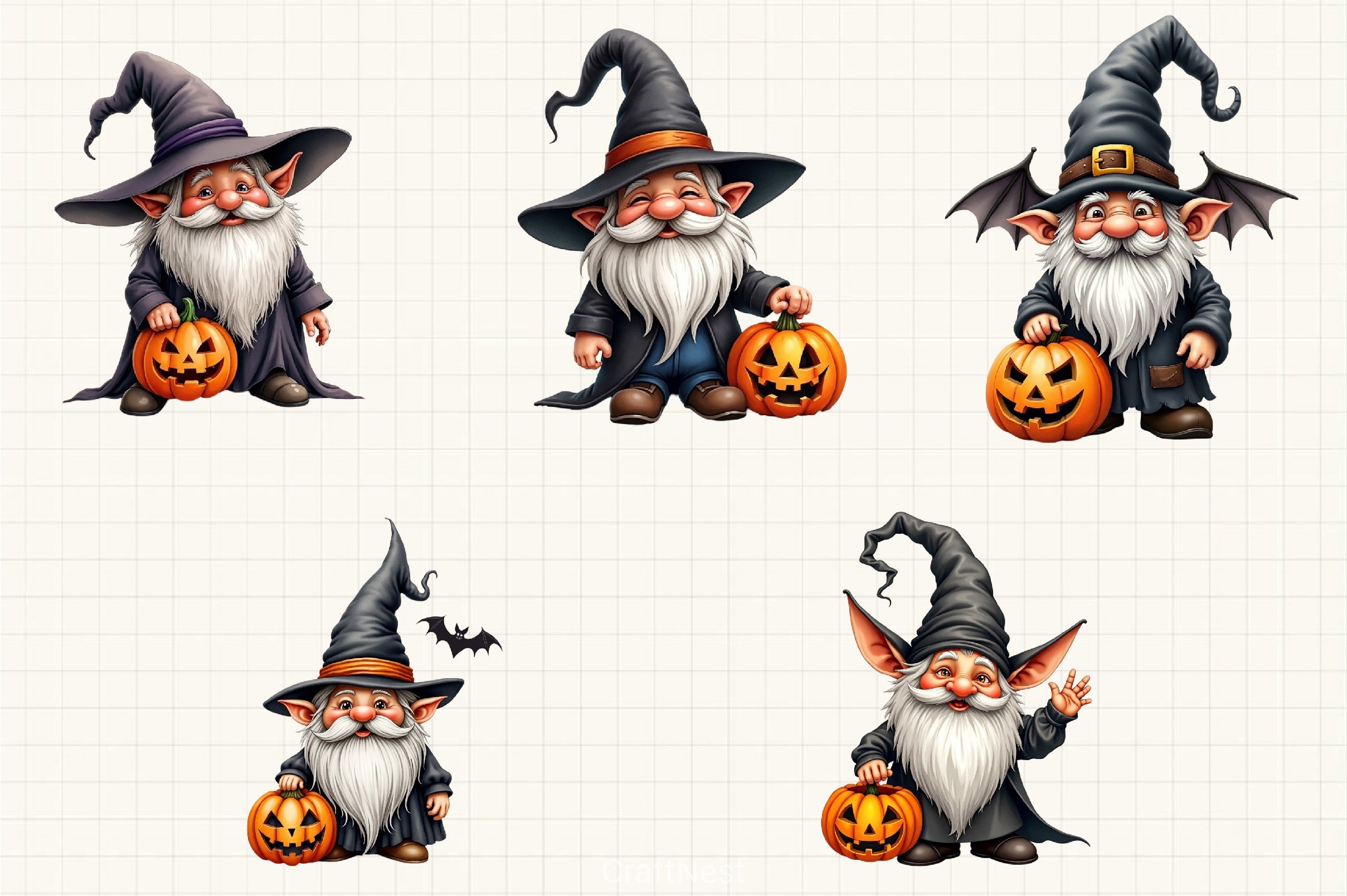 Halloween Gnome Clipart Bundle 2 - CraftNest - Digital Crafting and Art