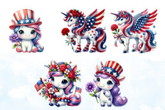 4th of July Unicorn Clipart Bundle 5 - CraftNest - Digital Crafting and Art