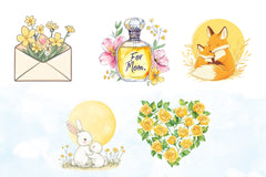 Pastel Yellow Mother's Day Clipart Bundle - CraftNest - Digital Crafting and Art