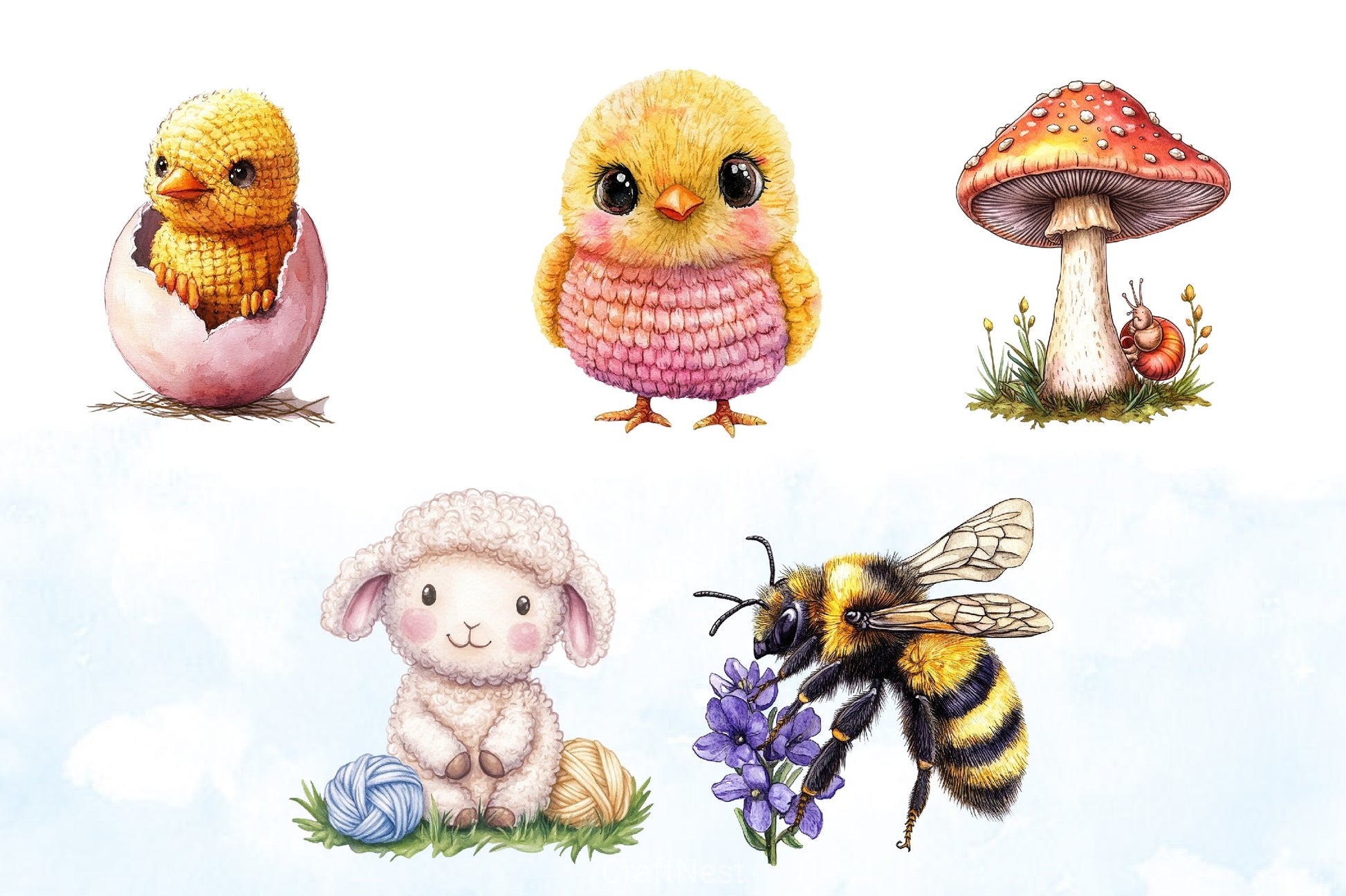 Crochet Spring Clipart Bundle - CraftNest - Digital Crafting and Art