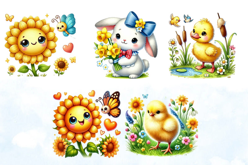 Soft Spring Clipart Bundle - CraftNest - Digital Crafting and Art