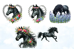 Spring Black Wolf Clipart Bundle 3 - CraftNest - Digital Crafting and Art