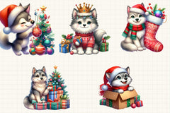 Funny Christmas Wolf Clipart Bundle - CraftNest - Digital Crafting and Art