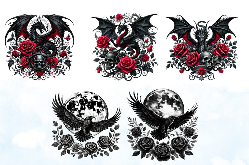 Gothic Animals Clipart Bundle - CraftNest - Digital Crafting and Art