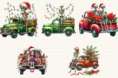 Christmas Truck Skeleton Clipart Bundle 2 - CraftNest - Digital Crafting and Art