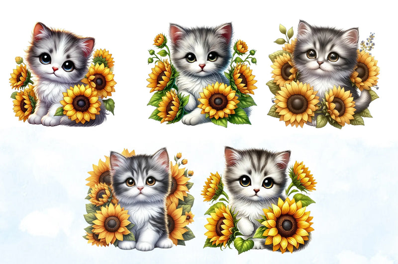 Spring Cat Clipart Bundle 2 - CraftNest - Digital Crafting and Art