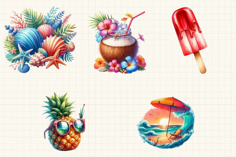 Summer Vibe Clipart Bundle - CraftNest - Digital Crafting and Art