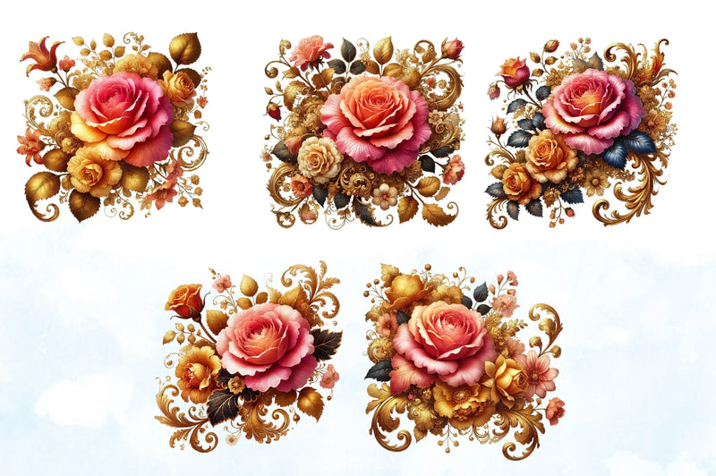 Spring Rose Flower Clipart Bundle 1 - CraftNest - Digital Crafting and Art