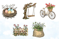 Rustic Spring Clipart Bundle - CraftNest - Digital Crafting and Art