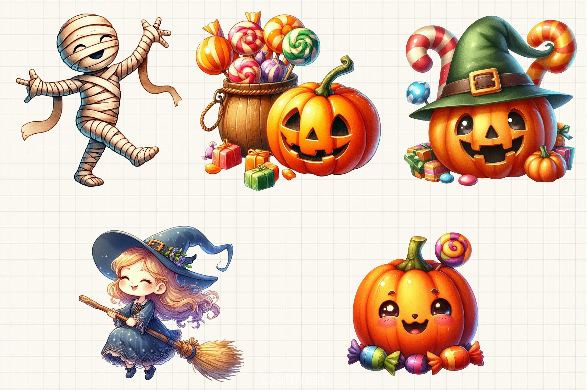 Spooky Cute Clipart Bundle - CraftNest - Digital Crafting and Art