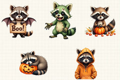 Halloween Raccoon Clipart Bundle 5 - CraftNest - Digital Crafting and Art
