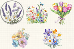 Spring Flowers Clipart Bundle 11 - CraftNest - Digital Crafting and Art
