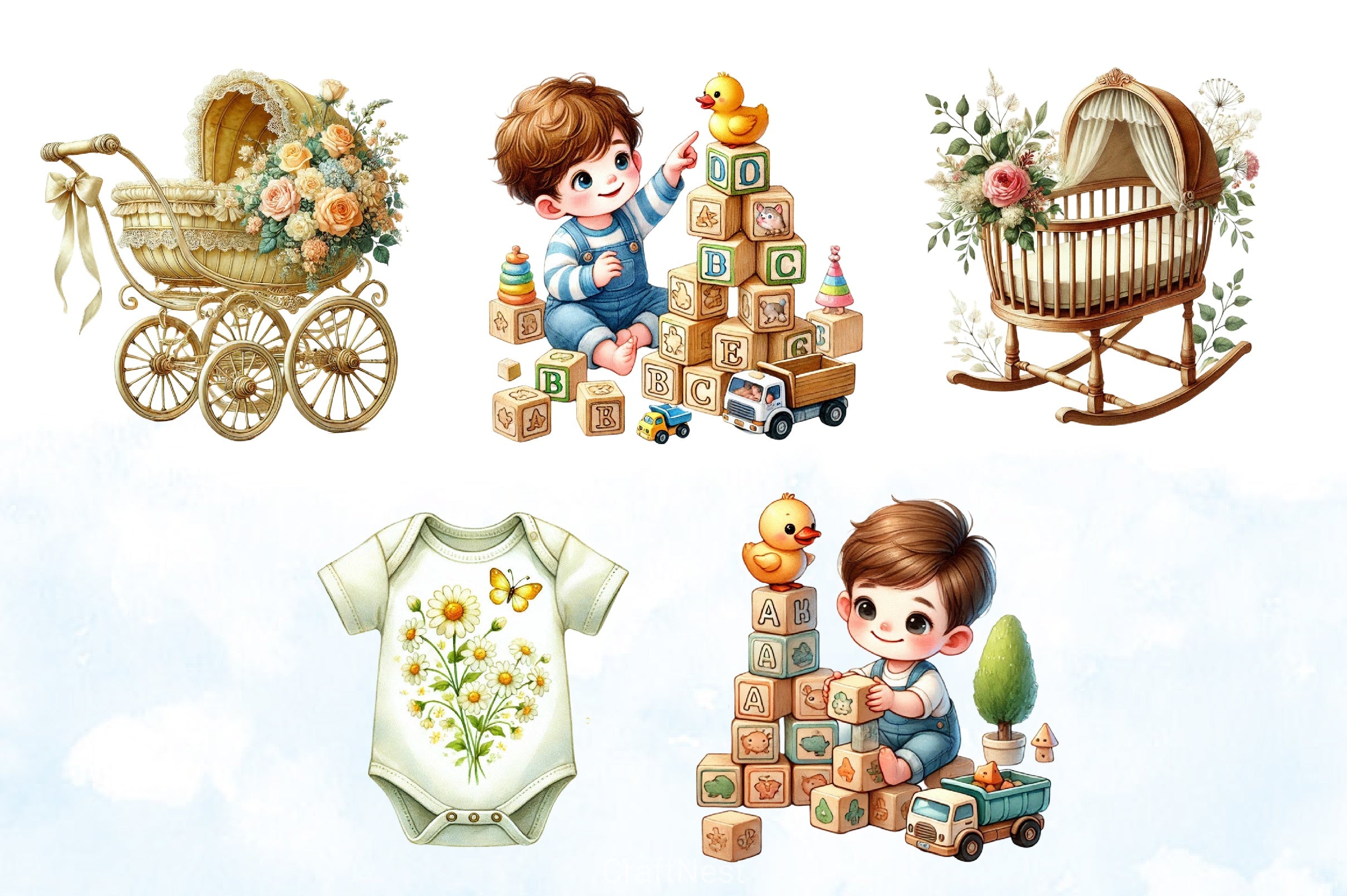 Spring Baby Clipart Bundle - CraftNest - Digital Crafting and Art
