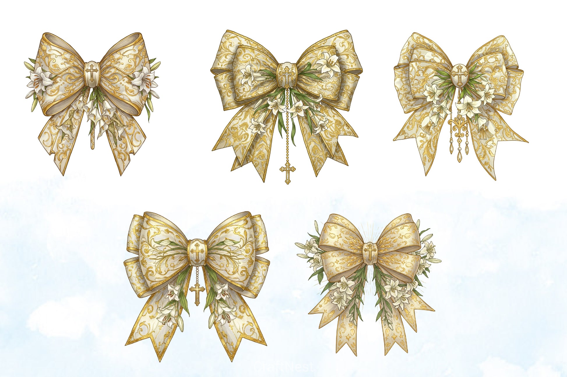 Easter Coquette Bows Clipart Bundle - CraftNest - Digital Crafting and Art