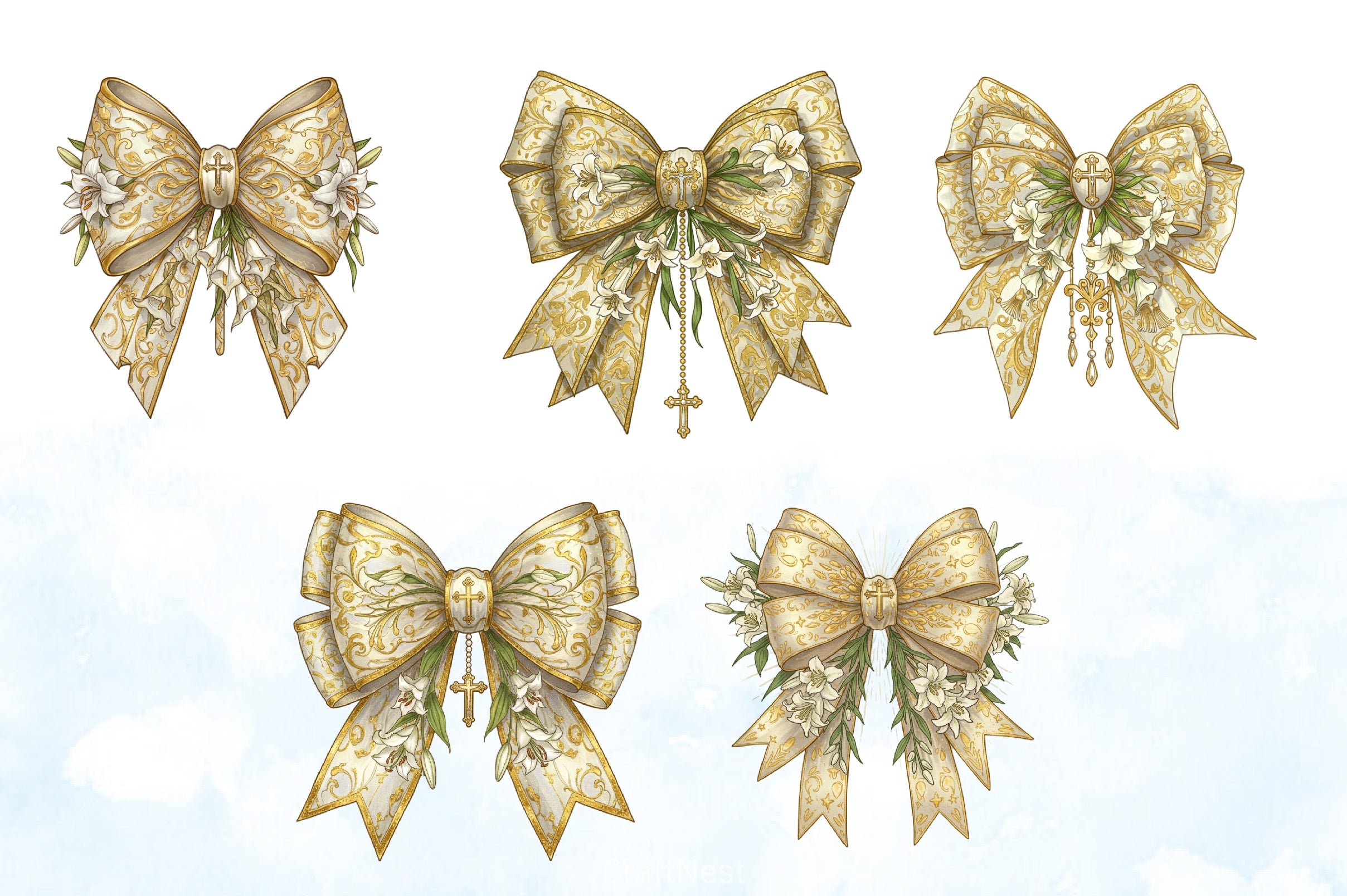 Easter Coquette Bows Clipart Bundle - CraftNest - Digital Crafting and Art