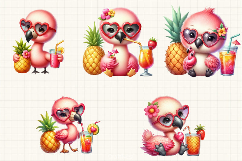 Flamingo Clipart Bundle - CraftNest - Digital Crafting and Art