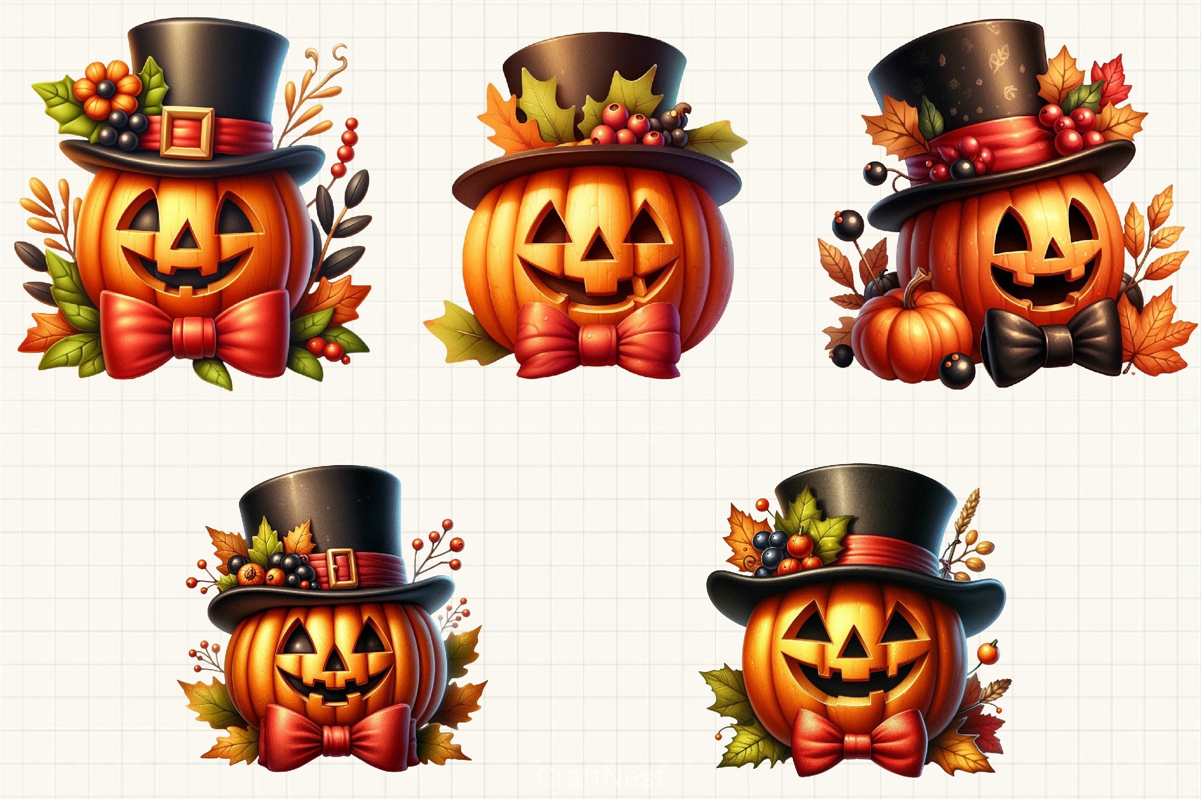 Halloween Pumpkin Clipart Bundle 7 - CraftNest - Digital Crafting and Art