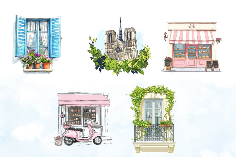 Parisian Summer Clipart Bundle - CraftNest - Digital Crafting and Art